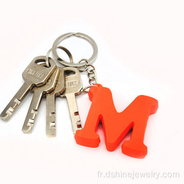 NOUVEAU personnalisé à la main souple PVC Keychains mots porte-clefs en caoutchouc